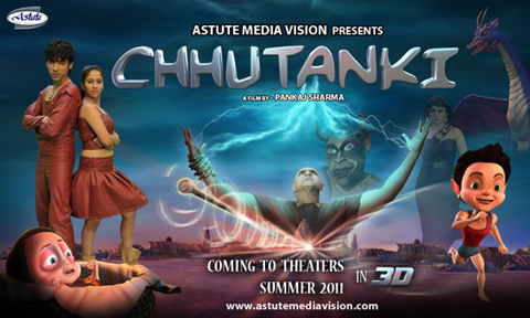 Chhutanki - India's first live cum 3D animated stereoscopic film.